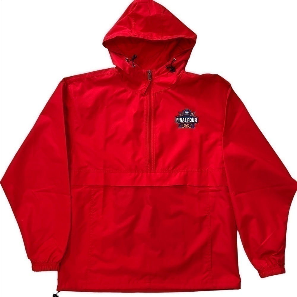 Champion Men Small Red 1/2 Zip Packable Anorak Hood 2021 NCAA Women Final Four